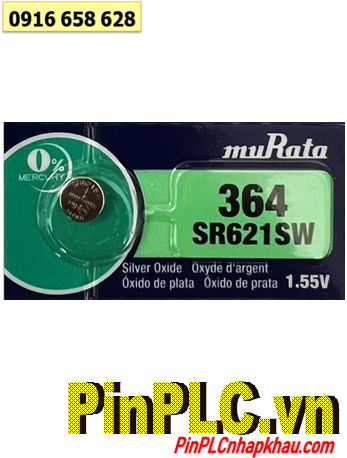 MuRata SR621SW _Pin 364; Pin đồng hồ 1.55v Silver Oxide MuRata SR621SW _Pin 364